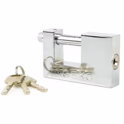 Cadenas rectangulaire - GEKO - 3 clés - Intérieur et extérieur - Chrome