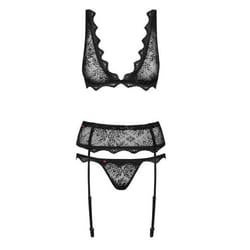 Obsessive Emperita Ensemble de lingerie Noir Elastane, Polyamide