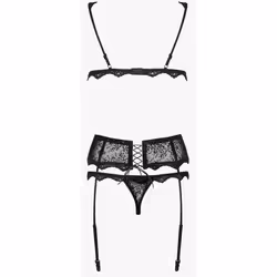 Obsessive Emperita Ensemble de lingerie Noir Elastane, Polyamide