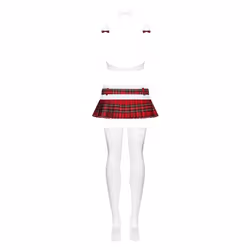 Obsessive Schooly Ensemble de lingerie Rouge, Blanc Elastane, Polyester