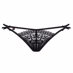 Obsessive Intensa, Résumés, Thong, Femelle, Noir, Translucide, S/M, Motif floral