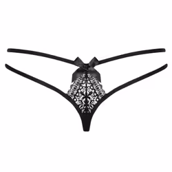 Obsessive Intensa Thong Noir, Translucide
