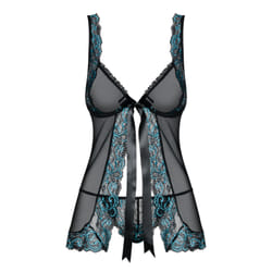 Obsessive Amanta Chemise de nuit Noir, Translucide Elastane, Polyamide
