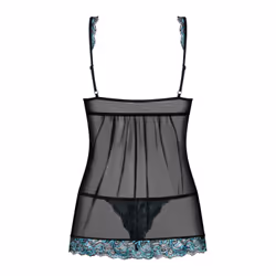 Obsessive Amanta Chemise de nuit Noir, Translucide Elastane, Polyamide