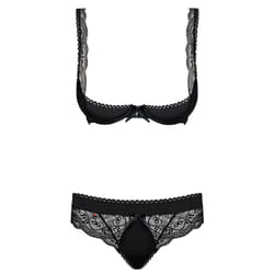 Obsessive Miamor S/M Ensemble de lingerie Noir, Translucide Elastane, Polyamide