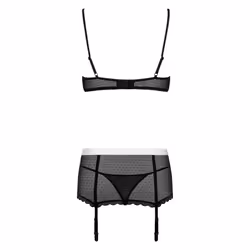 Obsessive Maidme Ensemble de lingerie Noir, Blanc Elastane, Polyamide