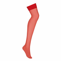 Obsessive S800 RED S/M, Bas, Adulte, Femelle, Rouge, Transparent, Monochromatique, S/M