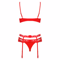 Obsessive Heartina Ensemble de lingerie Rouge Elastane, Polyamide