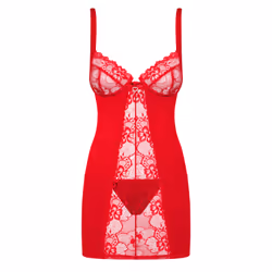 Obsessive Heartina S/M, Camisole, Rouge, Elastane, Polyamide, S/M, Motif, 15%