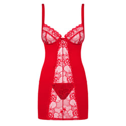 Obsessive Heartina S/M Camisole Rouge Elastane, Polyamide