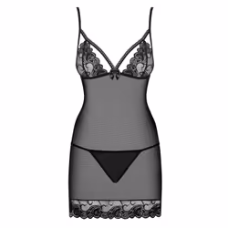 Obsessive Wonderia L/XL, Chemise de nuit, Noir, Transparent, Elastane, Polyamide, L/XL, Motif, 340 - 440 mm