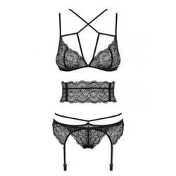Obsessive Frivolla Ensemble de lingerie Noir Elastane, Polyamide
