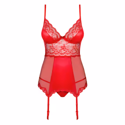 Obsessive Lovica, Ensemble de lingerie, Rouge, Elastane, Polyamide, L/XL, Monochromatique, 360 - 430 mm