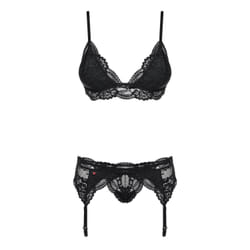 Obsessive 810-SEG-1 L/XL ensemble de lingerie et body Noir, Transparent Elastane, Polyamide
