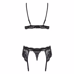 Obsessive 810-SEG-1 L/XL ensemble de lingerie et body Noir, Transparent Elastane, Polyamide
