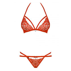 Obsessive 838-SET-3 S/M ensemble de lingerie et body Rouge Polyamide