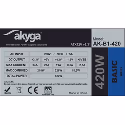 Akyga AK-B1-420 unité d'alimentation d'énergie 420 W 20+4 pin ATX ATX Gris - Vue supplémentaire 6