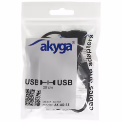 Akyga AK-AD-13 hub & concentrateur USB 2.0 Noir
