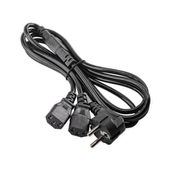 Akyga AK-PC-04A câble électrique Noir 1,8 m CEE7/7 Coupleur 2 x C13