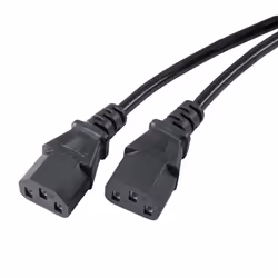 Akyga AK-PC-04A câble électrique Noir 1,8 m CEE7/7 Coupleur 2 x C13
