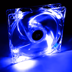Akyga System fan 12 cm LED blue AW-12A-BL Molex 120x120 mm, Ventilateur, 12 cm, 1000 tr/min, 20 dB, 66 cfm, Transparent