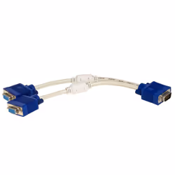 Akyga AK ad 20 VGA cavo adattatore Y maschio 2 X femmina, Blu, VGA, VGAx2, 0,15 m, Blanc