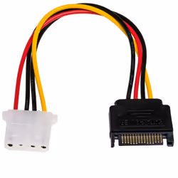 Akyga AK-CA-11, 0,15 m, SATA 15 broches, Molex (4-pin), Droit, Droit, 80 mm