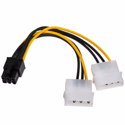Akyga AK-CA-13, 0,15 m, Molex (2-pin), PCI-E (6-pin), 75 mm, 110 mm, 2 cm