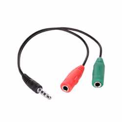 Akyga Cable MiniJack/MiniJackx2 AK-AV-08, Male miniJack, 2x Female miniJack, 0,15 m, Noir