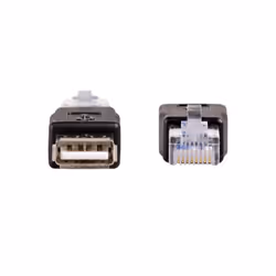 Akyga AK-AD-27 changeur de genre de câble RJ45 USB 2.0 type A Noir