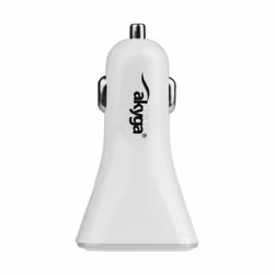 Akyga AK-CH-09 chargeur d'appareils mobiles GPS, Chargeur électrique, Smartphone, Tablette Argent, Blanc Allume-cigare Auto