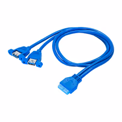 Akyga AK-CA-62, 65 m, USB 3.0 19-pin, 2 x USB 3.0, USB 3.2 Gen 1 (3.1 Gen 1), Mâle, Bleu