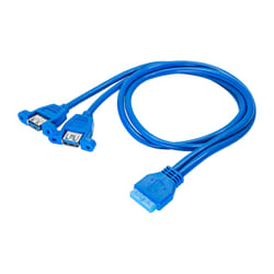 Akyga AK-CA-62 câble USB 65 m USB 3.2 Gen 1 (3.1 Gen 1) USB 3.0 19-pin 2 x USB 3.0 Bleu