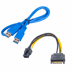 Akyga Riser PCI-E 1x - 16x AK-CA-64 USB 3.0, 6-pin, SATA, 009s Universel Support de carte graphique