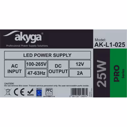 Akyga AK-L1-025 adaptateur de puissance & onduleur 25 W Gris