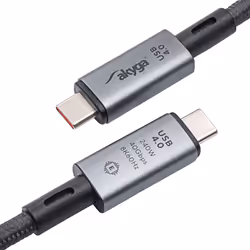 Akyga AK-USB-45 câble USB 1 m USB4 Gen 3x2 USB C Noir