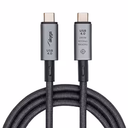 Akyga AK-USB-45 câble USB 1 m USB4 Gen 3x2 USB C Noir - Vue supplémentaire 4
