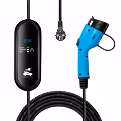 Akyga AK-EC-18, Noir, Type 1, Schuko, Bleu, IP54, Élastomère thermoplastique (TPE)