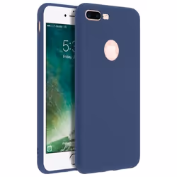 Forcell Coque iPhone 7 Plus/iPhone 8 Plus Coque Soft Touch Silicone - Bleu nuit
