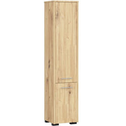 Colonne salle de bains AKORD FIN Chêne Artisan 30 cm 2 portes façade Chêne Artisan 5 étagères 30x30x140 cm