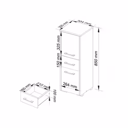 AKORD Furniture Factory OP0LLAZDABBIAFIN2D armoire de rangement de salle de bain Chêne