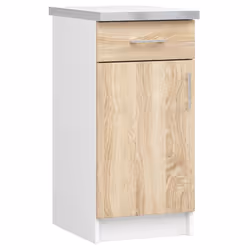 AKORD Furniture Factory KS0PLIMBIA004, 1 portes(s), 2 étagères, Blanc, Porte à charnière, 16 mm, 1 tiroir(s)