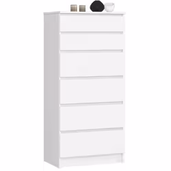AKORD Furniture Factory OP0LK-6BIA005, Blanc, 6 tiroir(s), Mat, 16 mm, 51 cm, 400 mm