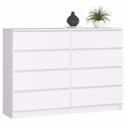 AKORD Furniture Factory OP0LKOMBIA004, Blanc, 8 tiroir(s), Mat, 16 mm, 60 cm, 400 mm