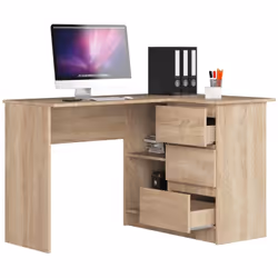 AKORD Furniture Factory IP0P3SDAB001 bureau d'ordinateur Couleur chêne