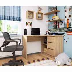 AKORD Furniture Factory IP0P3SDAB001 bureau d'ordinateur Couleur chêne - Vue supplémentaire 6