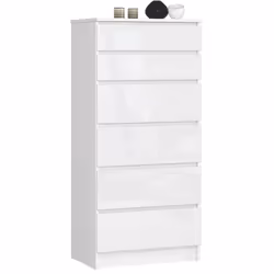 AKORD Furniture Factory OP0LK-6BIA007, Blanc, 6 tiroir(s), Brillant, 16 mm, 51 cm, 400 mm
