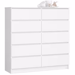 AKORD Furniture Factory OP0LK-1BIA013, Blanc, 10 tiroir(s), Mat, 16 mm, 51 cm, 400 mm