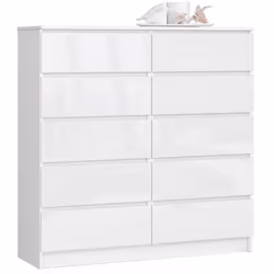 AKORD Furniture Factory OP0LK-1POL003, Blanc, 10 tiroir(s), Brillant, 16 mm, 51 cm, 400 mm