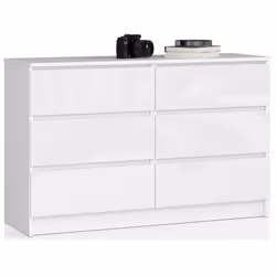 AKORD Furniture Factory OP0LK-1BIA003, Blanc, 6 tiroir(s), Brillant, 16 mm, 51 cm, 400 mm